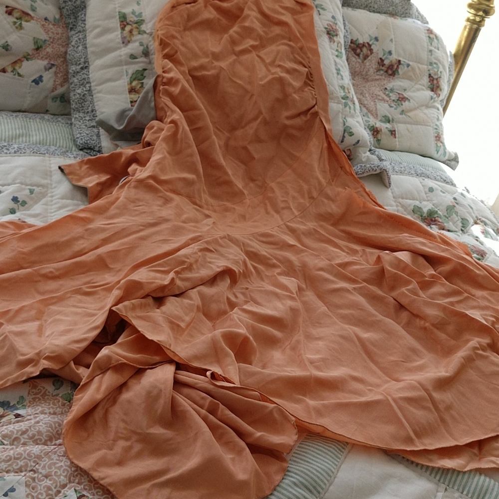 TRUE ANTIQUE 1920s Asymmetrical SILK MOIRE Marvelous FLAPPER DRESS - Picture 9 of 15
